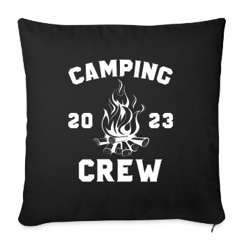 Camping Crew 2023 Camping Fire Nature - Sofa pillowcase 17,3'' x 17,3'' (45 x 45 cm) - black - Front