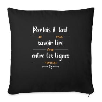 je vais être tonton - Housse de coussin décorative 45 x 45 cm - noir - Devant