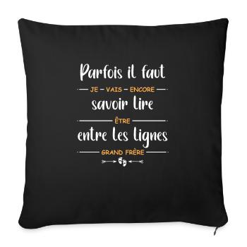 je vais être encore grand frère - Housse de coussin décorative 45 x 45 cm - noir - Devant