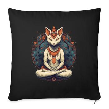 Yoga Cat - Sofa pillowcase 17,3'' x 17,3'' (45 x 45 cm) - black - Front