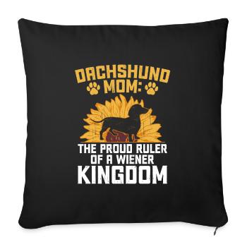 Teckel Maman Le fier souverain d’un royaume viennois - Housse de coussin décorative 45 x 45 cm - noir - Devant