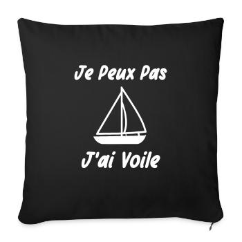 Je peux pas j'ai voile - Housse de coussin décorative 45 x 45 cm - noir - Devant