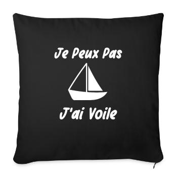 Je peux pas j'ai voile - Housse de coussin décorative 45 x 45 cm - noir - Devant