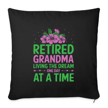 Grand-mère retraitée Pension de retraite Grand-mère Reti - Housse de coussin décorative 45 x 45 cm - noir - Devant