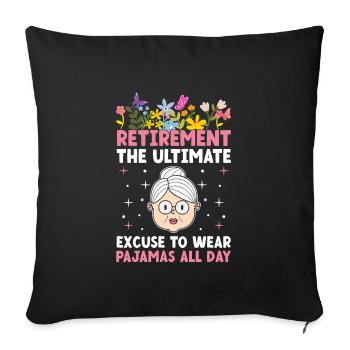 Grand-mère retraitée Pension de retraite Grand-mère Reti - Housse de coussin décorative 45 x 45 cm - noir - Devant