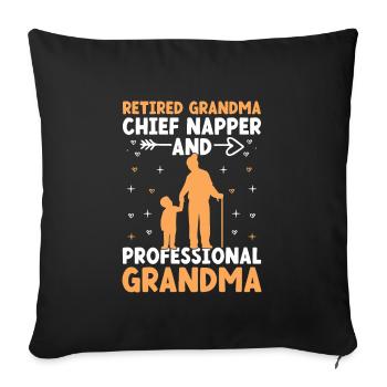 Grand-mère retraitée Pension de retraite Grand-mère Reti - Housse de coussin décorative 45 x 45 cm - noir - Devant