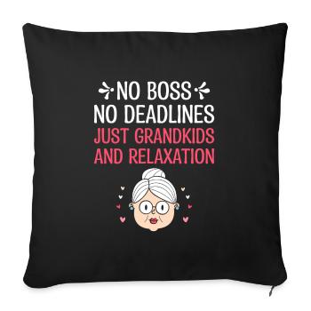 Grand-mère retraitée Pension de retraite Grand-mère Reti - Housse de coussin décorative 45 x 45 cm - noir - Devant