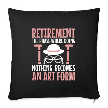 Retired Grandma Pensioner Pension Grandmother Reti - Sofa pillowcase 17,3'' x 17,3'' (45 x 45 cm) - black - Front