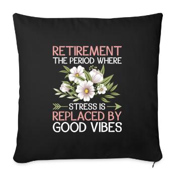 Grand-mère retraitée Pension de retraite Grand-mère Reti - Housse de coussin décorative 45 x 45 cm - noir - Devant