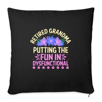 Grand-mère retraitée Pension de retraite Grand-mère Reti - Housse de coussin décorative 45 x 45 cm - noir - Devant