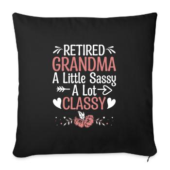 Retired Grandma Pensioner Pension Grandmother Reti - Sofa pillowcase 17,3'' x 17,3'' (45 x 45 cm) - black - Front