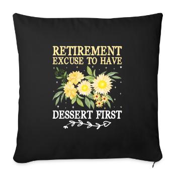 Grand-mère retraitée Pension de retraite Grand-mère Reti - Housse de coussin décorative 45 x 45 cm - noir - Devant