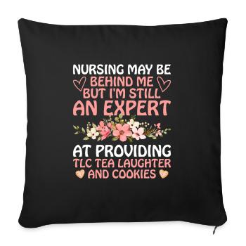 Grand-mère retraitée Pension Infirmière infirmière en soins infirmiers - Housse de coussin décorative 45 x 45 cm - noir - Devant