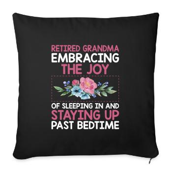 Grand-mère retraitée Pension de retraite Grand-mère Reti - Housse de coussin décorative 45 x 45 cm - noir - Devant