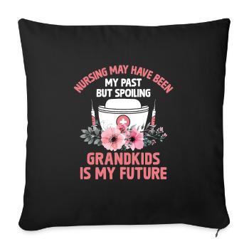 Grand-mère retraitée Pension Infirmière infirmière en soins infirmiers - Housse de coussin décorative 45 x 45 cm - noir - Devant