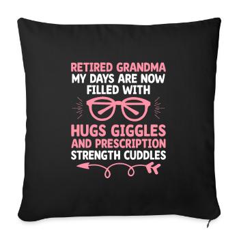 Grand-mère retraitée Pension Infirmière infirmière en soins infirmiers - Housse de coussin décorative 45 x 45 cm - noir - Devant