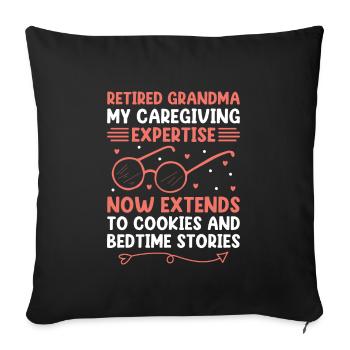 Grand-mère retraitée Pension Infirmière infirmière en soins infirmiers - Housse de coussin décorative 45 x 45 cm - noir - Devant