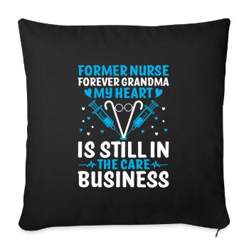Grand-mère retraitée Pension Infirmière infirmière en soins infirmiers - Housse de coussin décorative 45 x 45 cm - noir - Devant