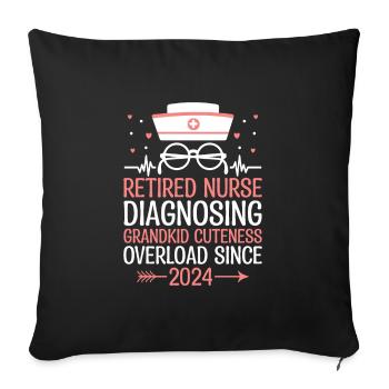Grand-mère retraitée Pension Infirmière infirmière en soins infirmiers - Housse de coussin décorative 45 x 45 cm - noir - Devant