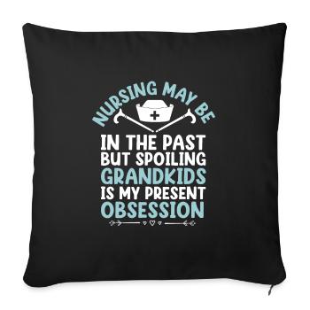 Grand-mère retraitée Pension Infirmière infirmière en soins infirmiers - Housse de coussin décorative 45 x 45 cm - noir - Devant