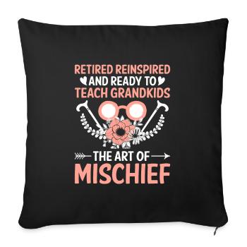 Retired Grandma Pensioner Pension Teacher Teach Re - Sofa pillowcase 17,3'' x 17,3'' (45 x 45 cm) - black - Front