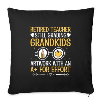 Retired Grandma Pensioner Pension Teacher Teach Re - Sofa pillowcase 17,3'' x 17,3'' (45 x 45 cm) - black - Front