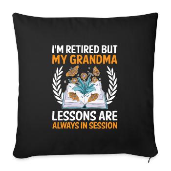 Retired Grandma Pensioner Pension Teacher Teach Re - Sofa pillowcase 17,3'' x 17,3'' (45 x 45 cm) - black - Front