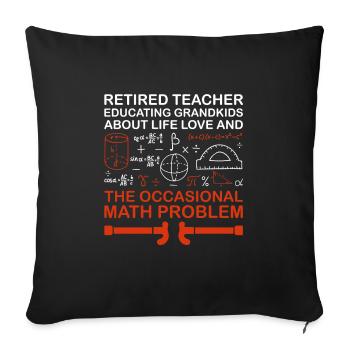Retired Grandma Pensioner Pension Teacher Teach Re - Sofa pillowcase 17,3'' x 17,3'' (45 x 45 cm) - black - Front