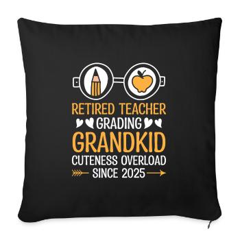 Retired Grandma Pensioner Pension Teacher Teach Re - Sofa pillowcase 17,3'' x 17,3'' (45 x 45 cm) - black - Front
