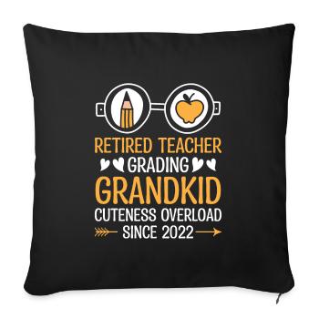 Retired Grandma Pensioner Pension Teacher Teach Re - Sofa pillowcase 17,3'' x 17,3'' (45 x 45 cm) - black - Front