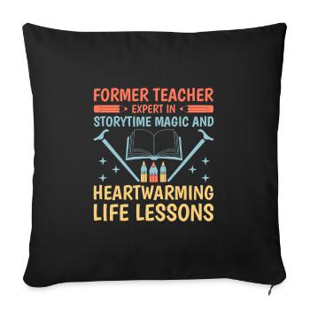 Retired Grandma Pensioner Pension Teacher Teach Re - Sofa pillowcase 17,3'' x 17,3'' (45 x 45 cm) - black - Front