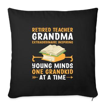 Retired Grandma Pensioner Pension Teacher Teach Re - Sofa pillowcase 17,3'' x 17,3'' (45 x 45 cm) - black - Front