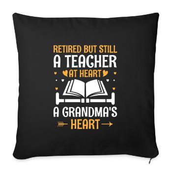 Retired Grandma Pensioner Pension Teacher Teach Re - Sofa pillowcase 17,3'' x 17,3'' (45 x 45 cm) - black - Front