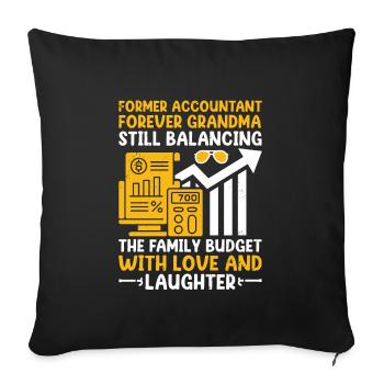 Grand-mère à la retraite Pensioner Comptable Banque - Housse de coussin décorative 45 x 45 cm - noir - Devant