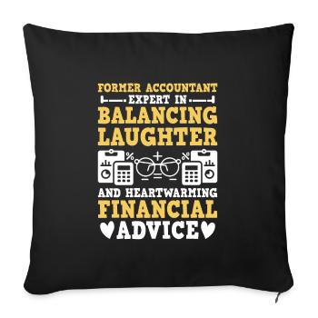 Grand-mère à la retraite Pensioner Comptable Banque - Housse de coussin décorative 45 x 45 cm - noir - Devant