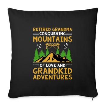 Hiking Retired Grandma Pensioner Pension Hiker Tre - Sofa pillowcase 17,3'' x 17,3'' (45 x 45 cm) - black - Front