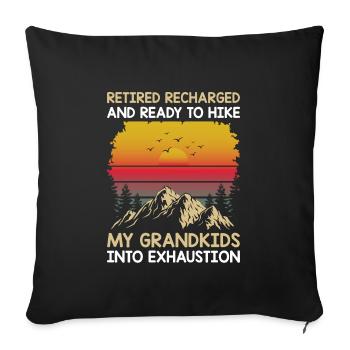 Hiking Retired Grandma Pensioner Pension Hiker Tre - Sofa pillowcase 17,3'' x 17,3'' (45 x 45 cm) - black - Front