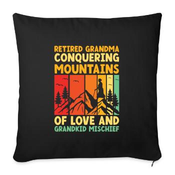 Hiking Retired Grandma Pensioner Pension Hiker Tre - Sofa pillowcase 17,3'' x 17,3'' (45 x 45 cm) - black - Front