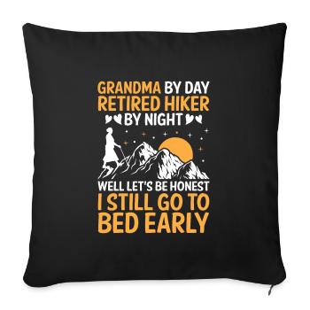 Hiking Retired Grandma Pensioner Pension Hiker Tre - Sofa pillowcase 17,3'' x 17,3'' (45 x 45 cm) - black - Front