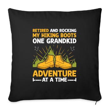 Hiking Retired Grandma Pensioner Pension Hiker Tre - Sofa pillowcase 17,3'' x 17,3'' (45 x 45 cm) - black - Front