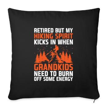 Randonnée Grand-mère retraitée Retraitée Pension Hiker Tre - Housse de coussin décorative 45 x 45 cm - noir - Devant