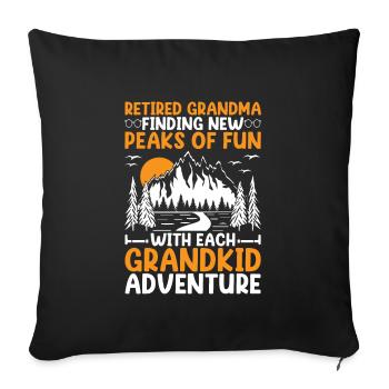Hiking Retired Grandma Pensioner Pension Hiker Tre - Sofa pillowcase 17,3'' x 17,3'' (45 x 45 cm) - black - Front