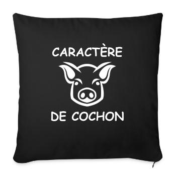 caractère de cochon - Housse de coussin décorative 45 x 45 cm - noir - Devant