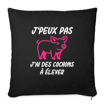 Eleveur de cochon - Housse de coussin décorative 45 x 45 cm - noir - Devant