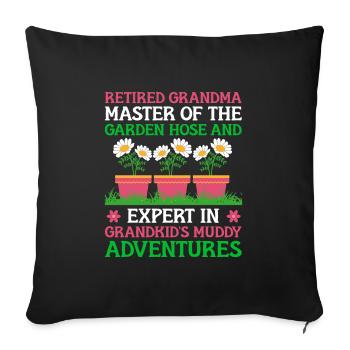Gardener Retired Grandma Pensioner Gardening Garde - Sofa pillowcase 17,3'' x 17,3'' (45 x 45 cm) - black - Front