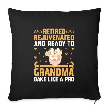 Bäckerei Rentner Oma Rentner Pension Baker Pas - Sofakissenbezug 45 x 45 cm - Schwarz - Vorne