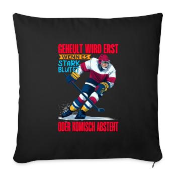 Eishockey Geschenk Eishockeyspieler Hockey - Sofakissenbezug 45 x 45 cm - Schwarz - Vorne