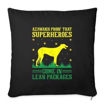 Azawakh Hundebesitzer Arabischer Windhund Tuareg Sloughi - Sofakissenbezug 45 x 45 cm - Schwarz - Vorne