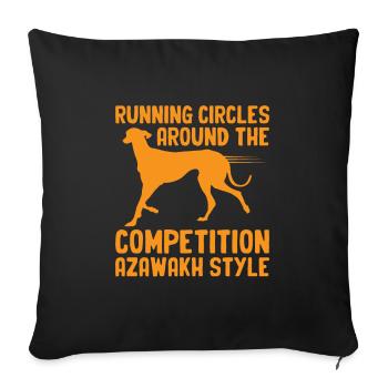 Azawakh Dog Owner Arabian Greyhound Tuareg Sloughi - Sofa pillowcase 17,3'' x 17,3'' (45 x 45 cm) - black - Front