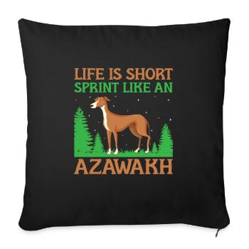 Azawakh Dog Owner Arabian Greyhound Tuareg Sloughi - Sofa pillowcase 17,3'' x 17,3'' (45 x 45 cm) - black - Front